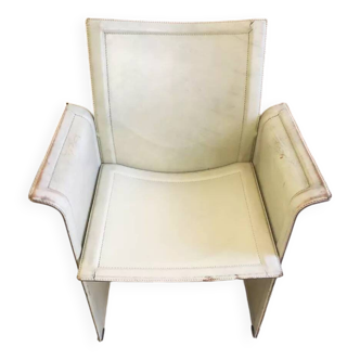 Fauteuil en cuir MATTEO GRASSI avec coussi
