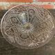 Coupe à Fruits Ancienne Plat En Verre Moulé Décor Ciselé Vintage #D660
