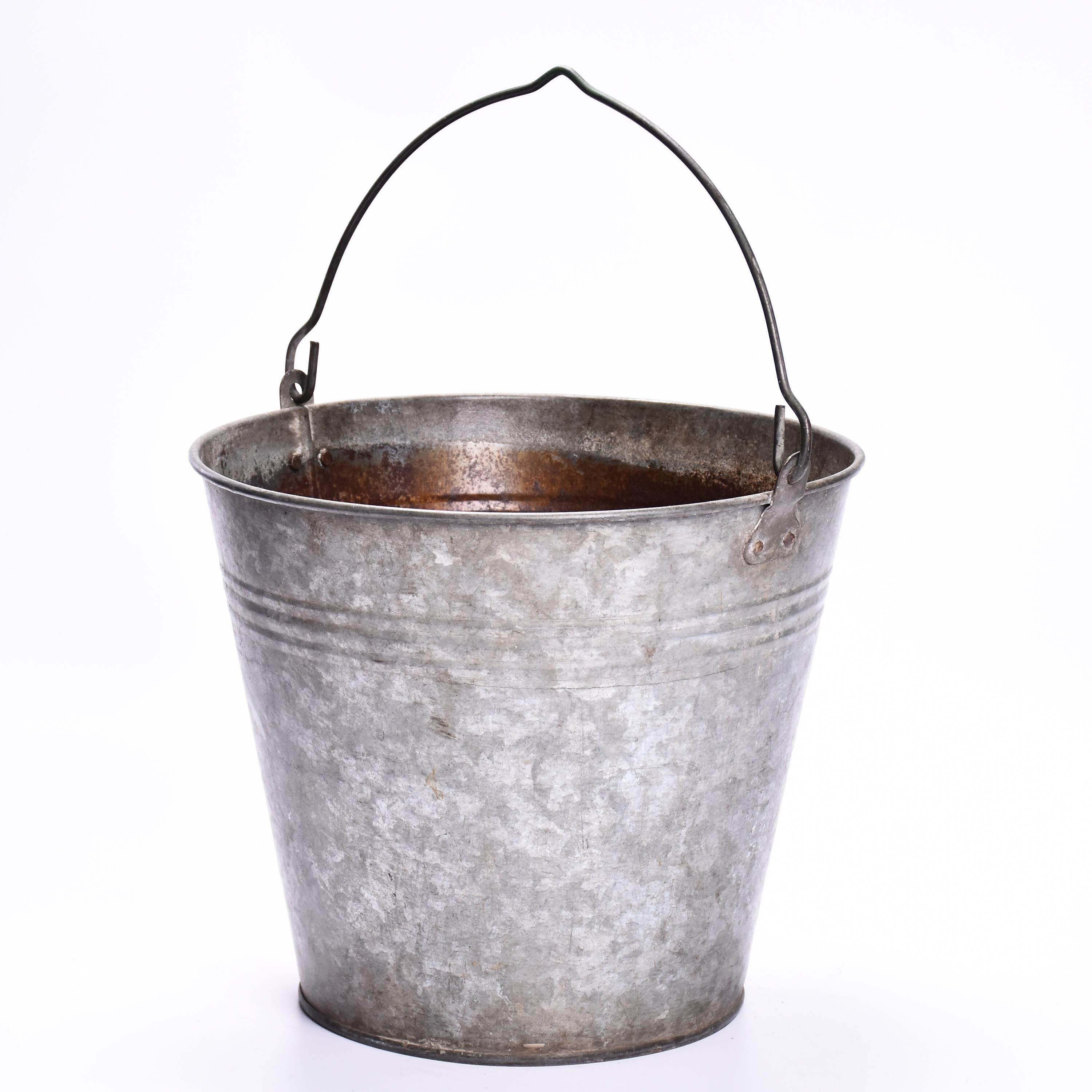 Vintage zinc bucket  zinc flower pot