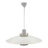 Lyfa pendant lamp from the 1970s, white metal shade, Denmark