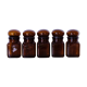 5 flacons en verre ambré 16 cm