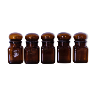5 amber glass vials 16 cm