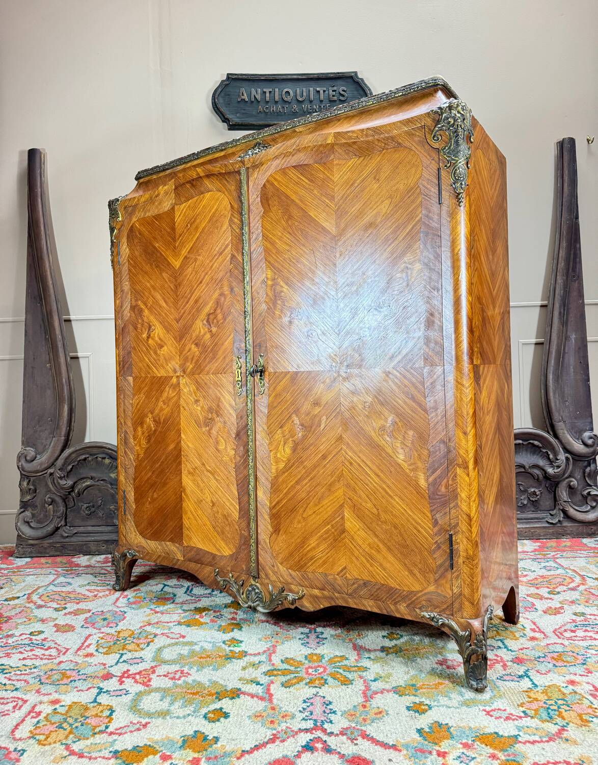 Maison Jansen, Louis XV Style Marquetry Bookcase Stamped XI