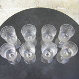 Series of eight antique glasses