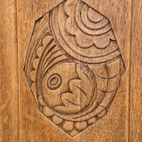 Art Deco buffet in raw and solid oak, 1935.