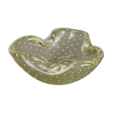 Murano Glass "Gold Dust Bubble" Bowl Element Shell Ashtray Murano, Italy, 1970s