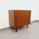 Vintage Scandinavian style chest of drawers in teak and black metal from the 60s