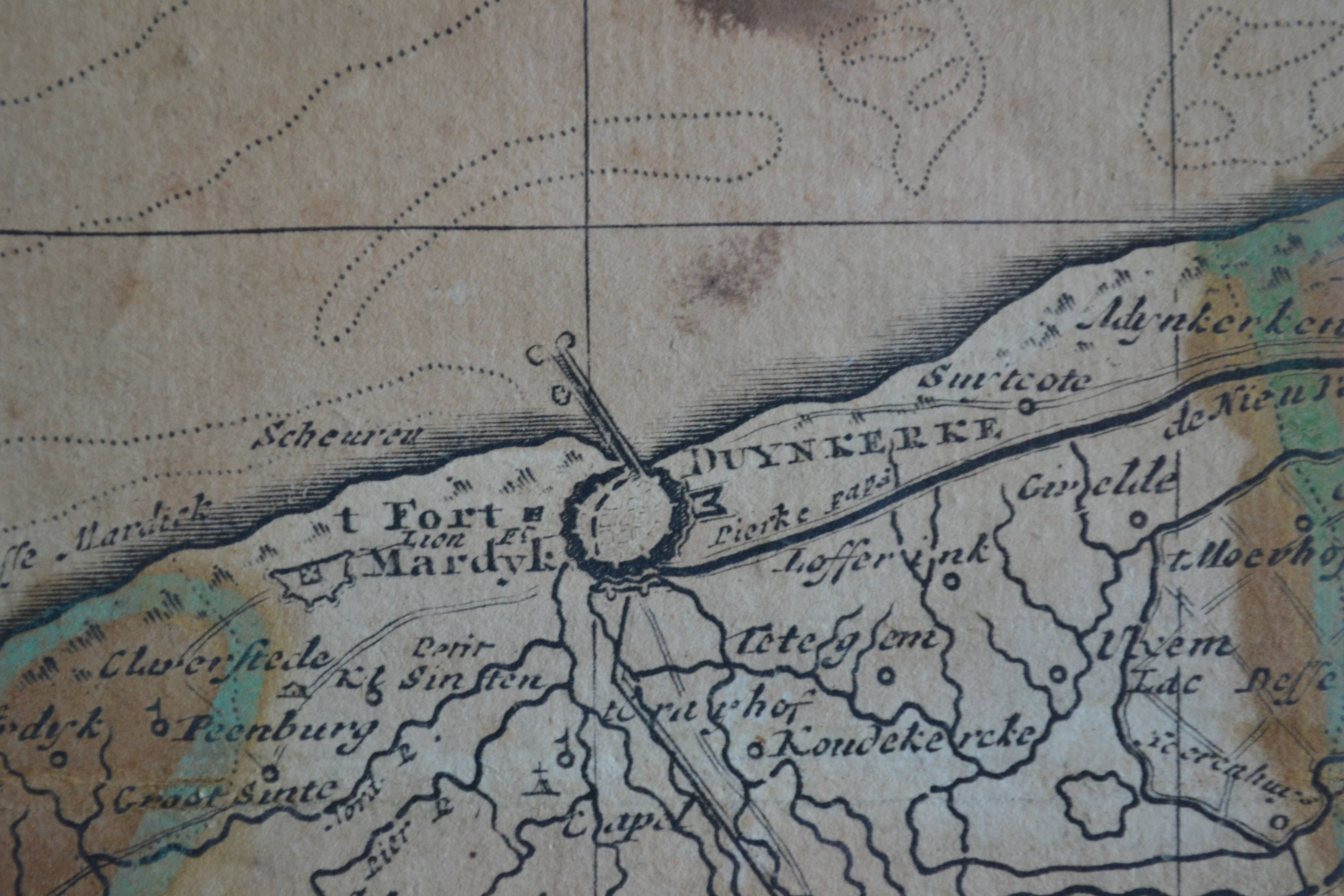 Map of the County of Flanders Belgium by Peter Schenck (1660 1718)