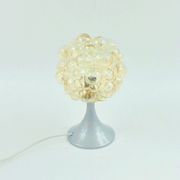 Pair of Mid-Century Amber Bubble Glass Table Lamps by H.Tynell, 1960s