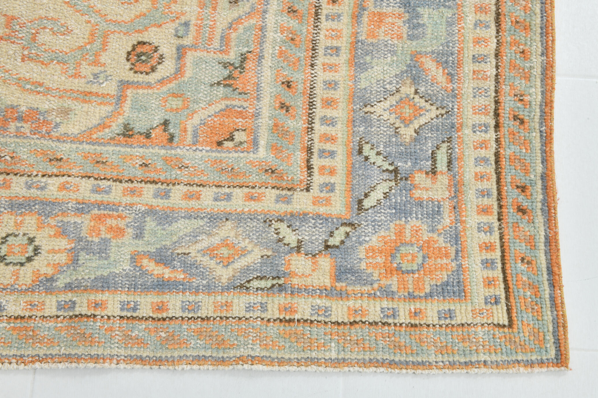 Coral orange 62s vintage rug, 226x331cm
