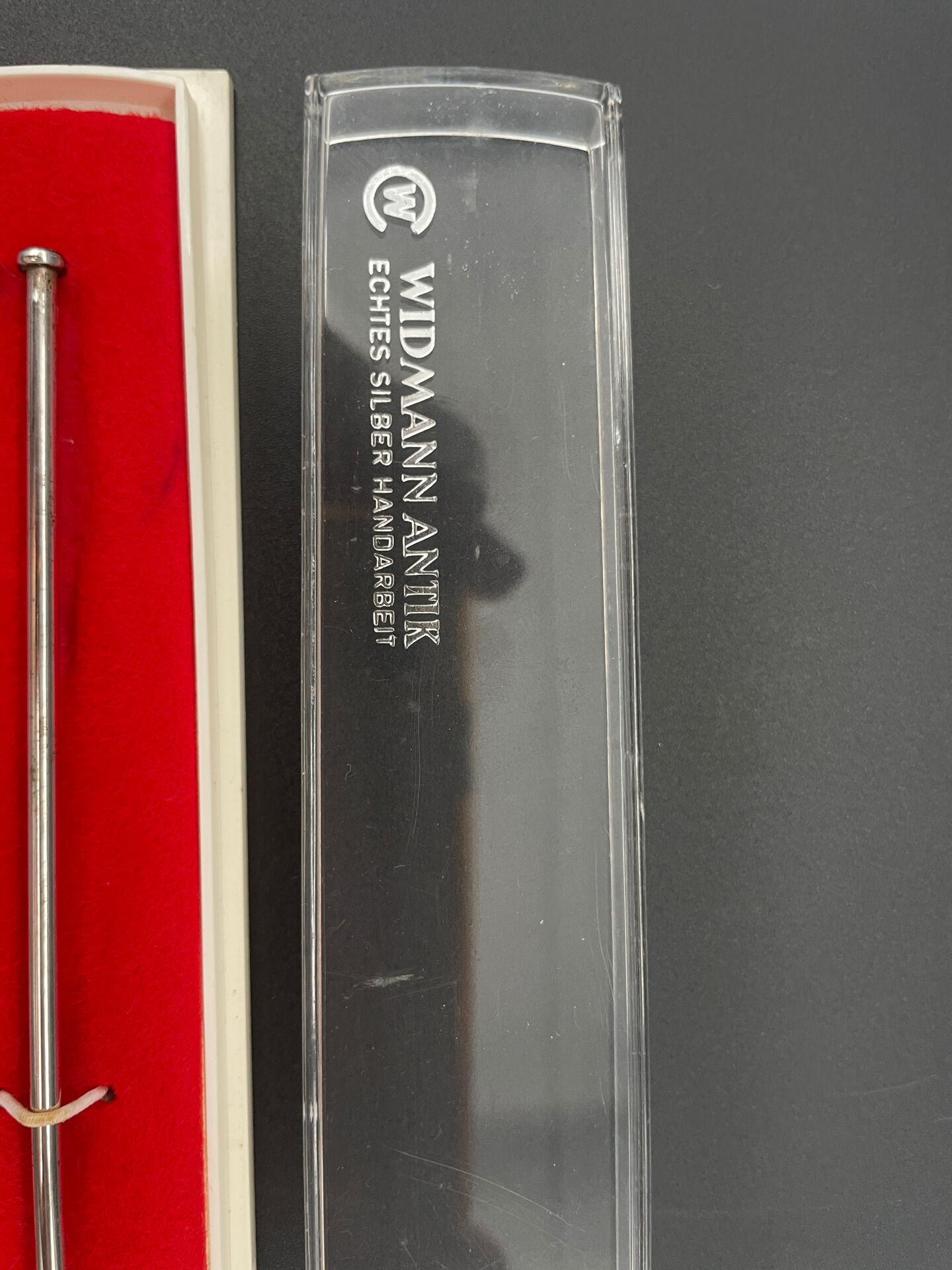 Cuillère-paille à cocktail Widmann Antik en argent 835, boîte d’origin