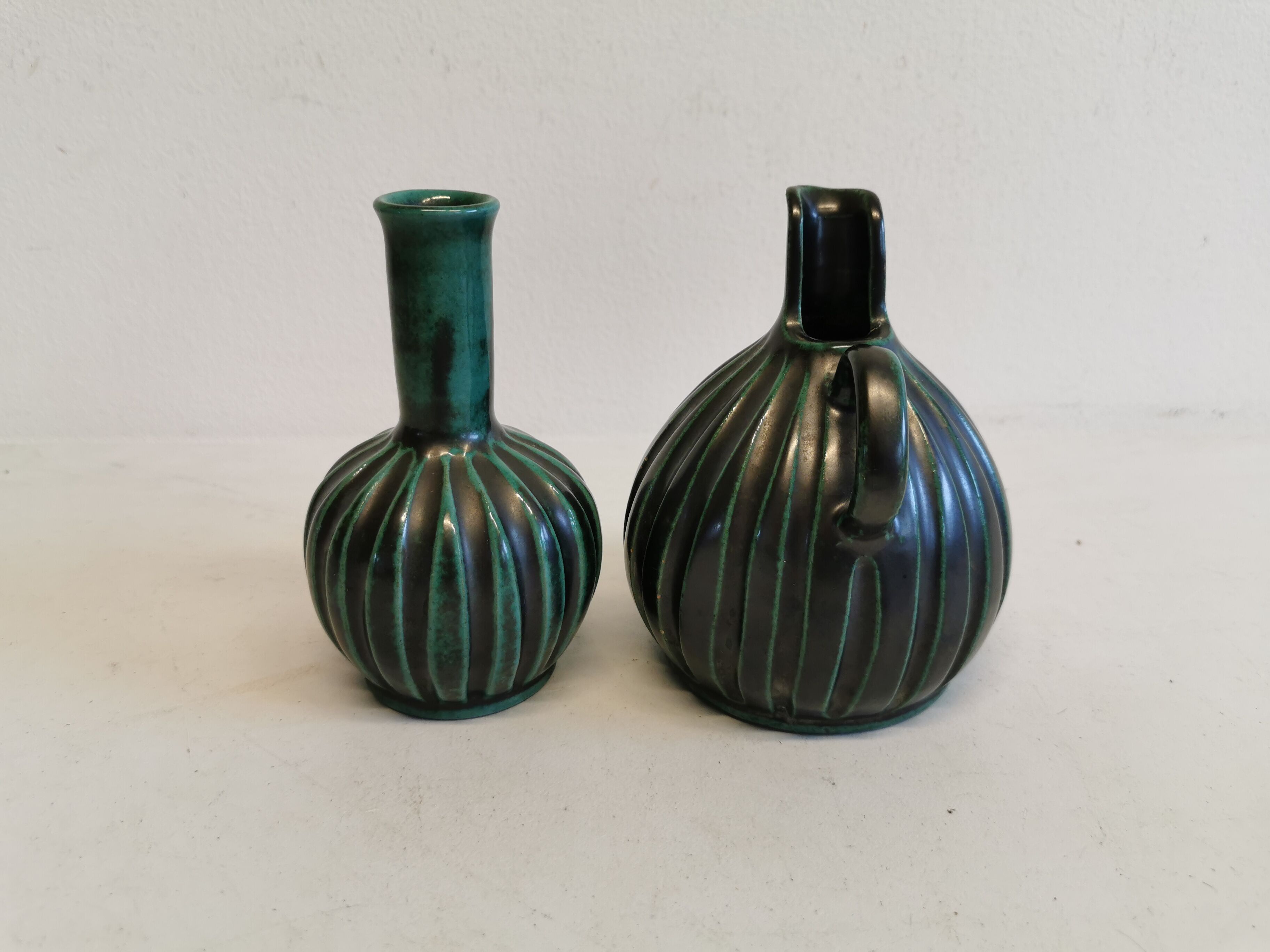 Two  pieces of pottery from Michael Andersen Bornholm - Denmark. Estimated 1960s.