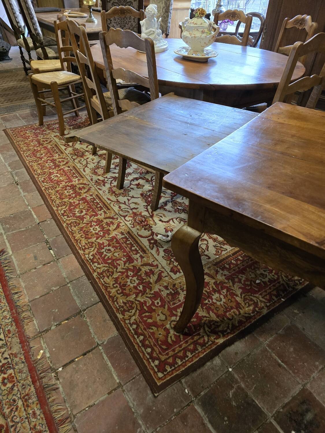 19th century solid cherry wood farmhouse table