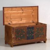 Antique wedding chest with polychrome floral motifs (circa 1860) #104