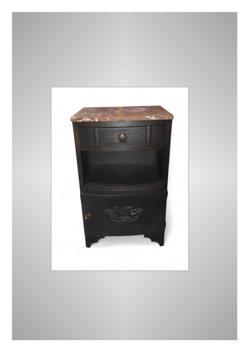 Art Deco bedside table with marble