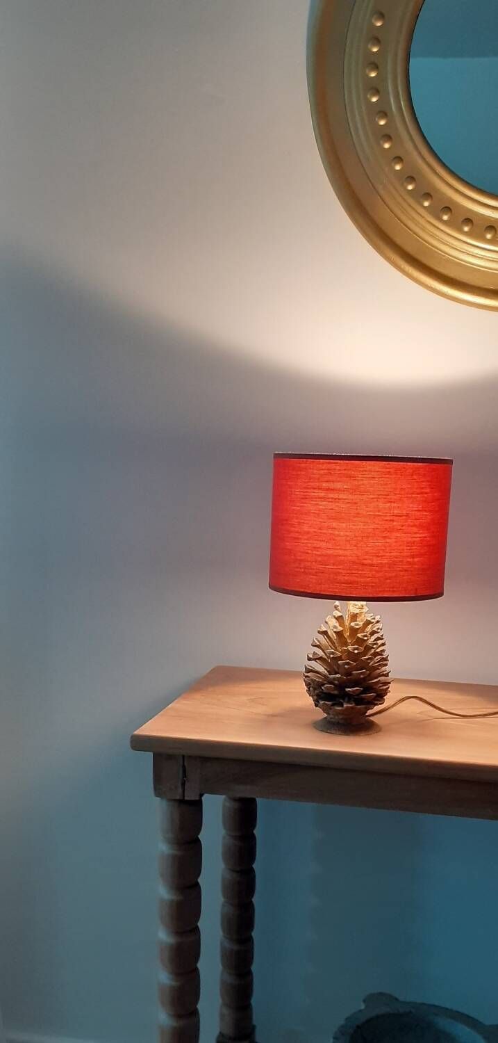 Old bronze pine cone lamp