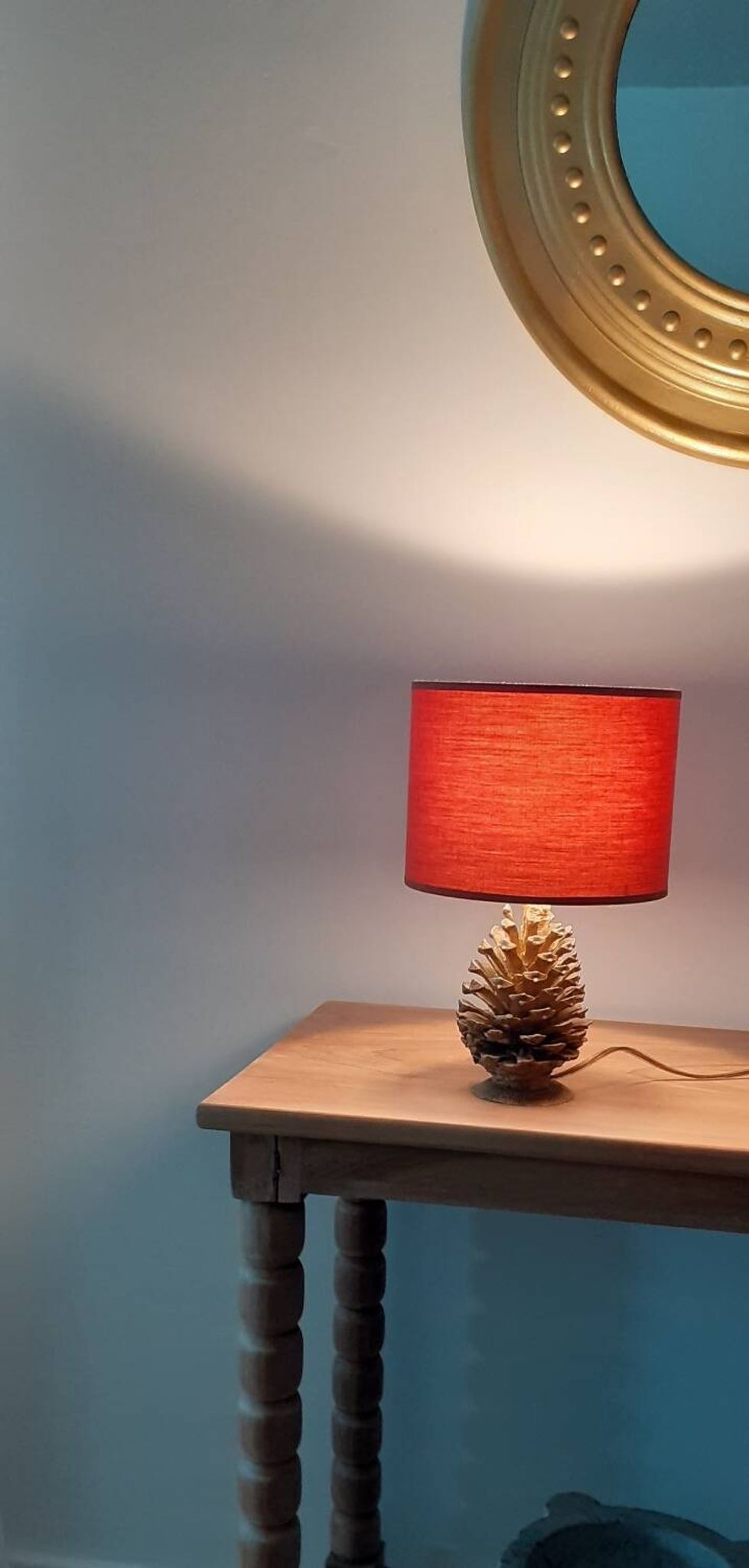 Lampe pomme de pin en bronze ancienne