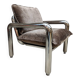 HKliving chrome armchair lounge chair 'velvet brown'