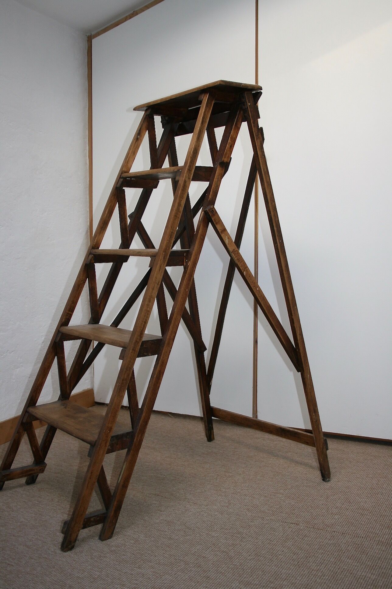 Old library stepladder (vintage of the 50s/60s