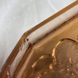 Cendrier verre rosé octogonal esprit art déco