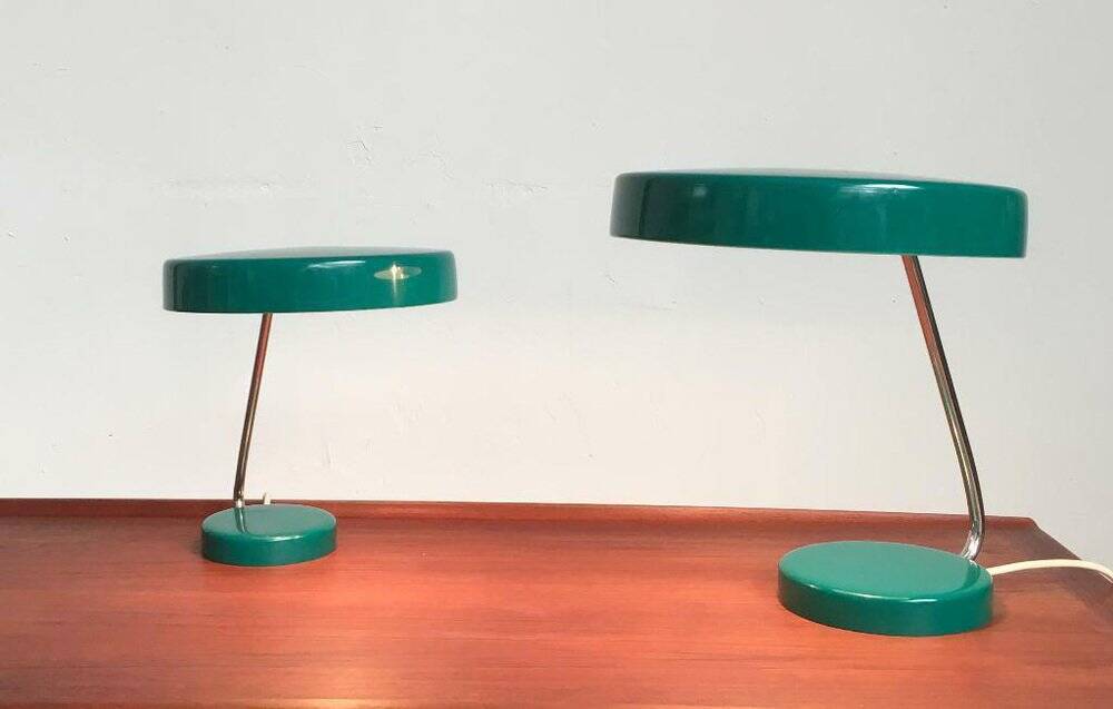 Mid-Century German Minimalist 6658 Table Lamps from Kaiser Idell / Kaiser Leuchten, 1960s, Set of 2