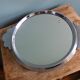 Art Deco silver round mirror tray