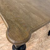 Table à manger classique en bois, pieds noirs, 12 couverts