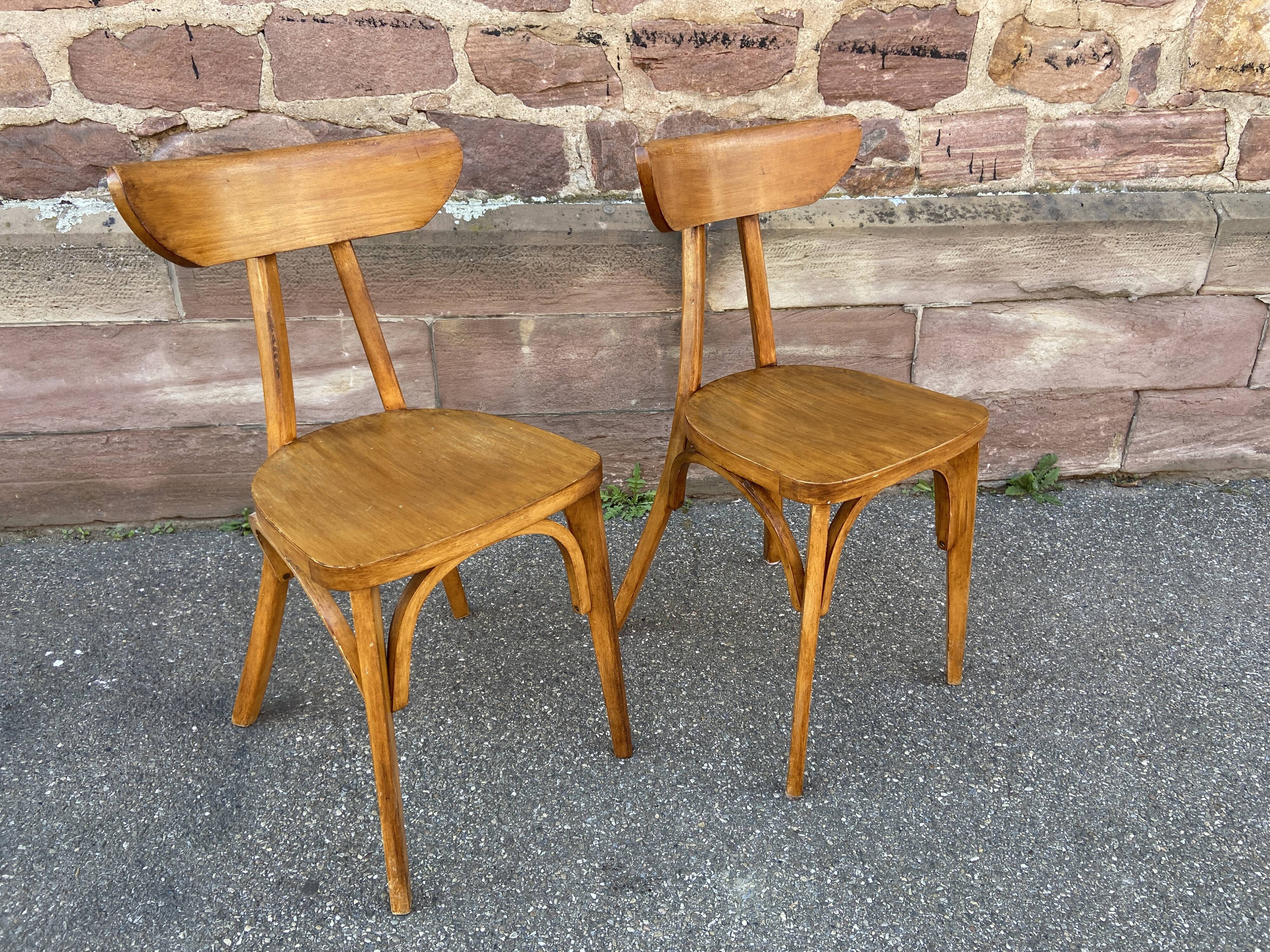 Pair of chairs bistrot banana model 1950s