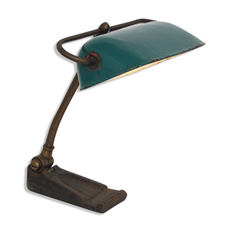 1930s Desk lamp with enameled hood