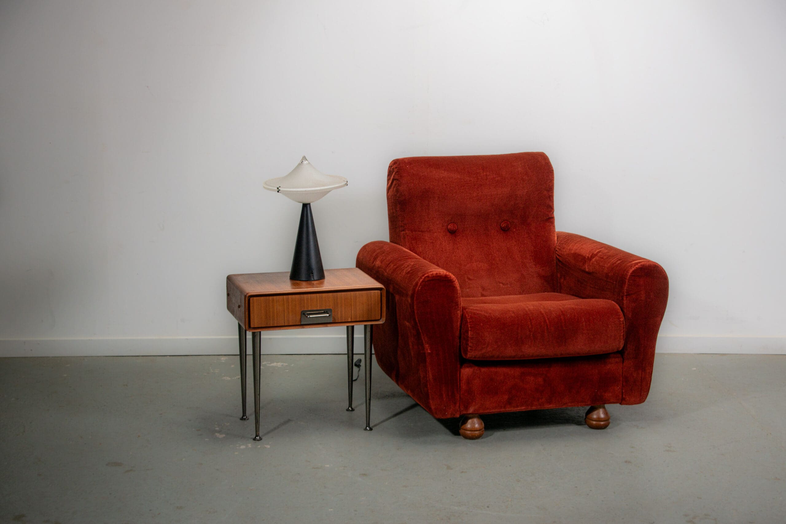 Italian Mohair armchair. Circa 1950