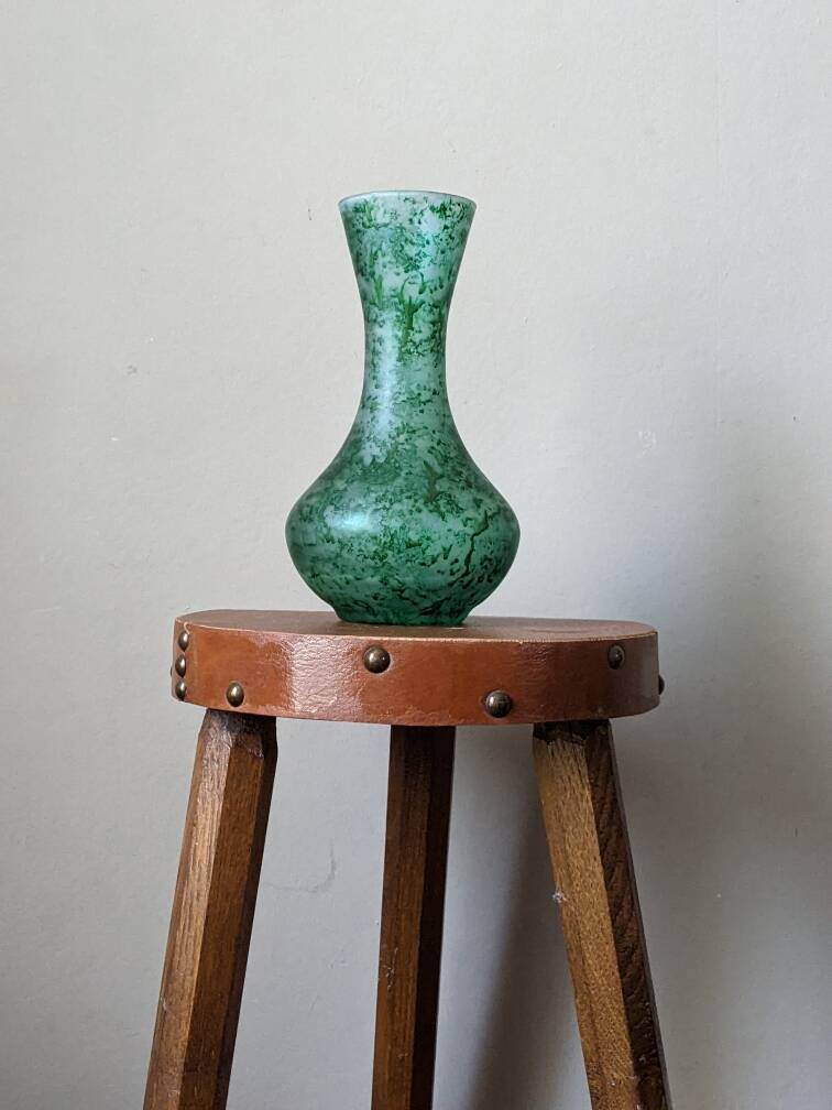 Murano blown glass vase, handcrafted in Italy