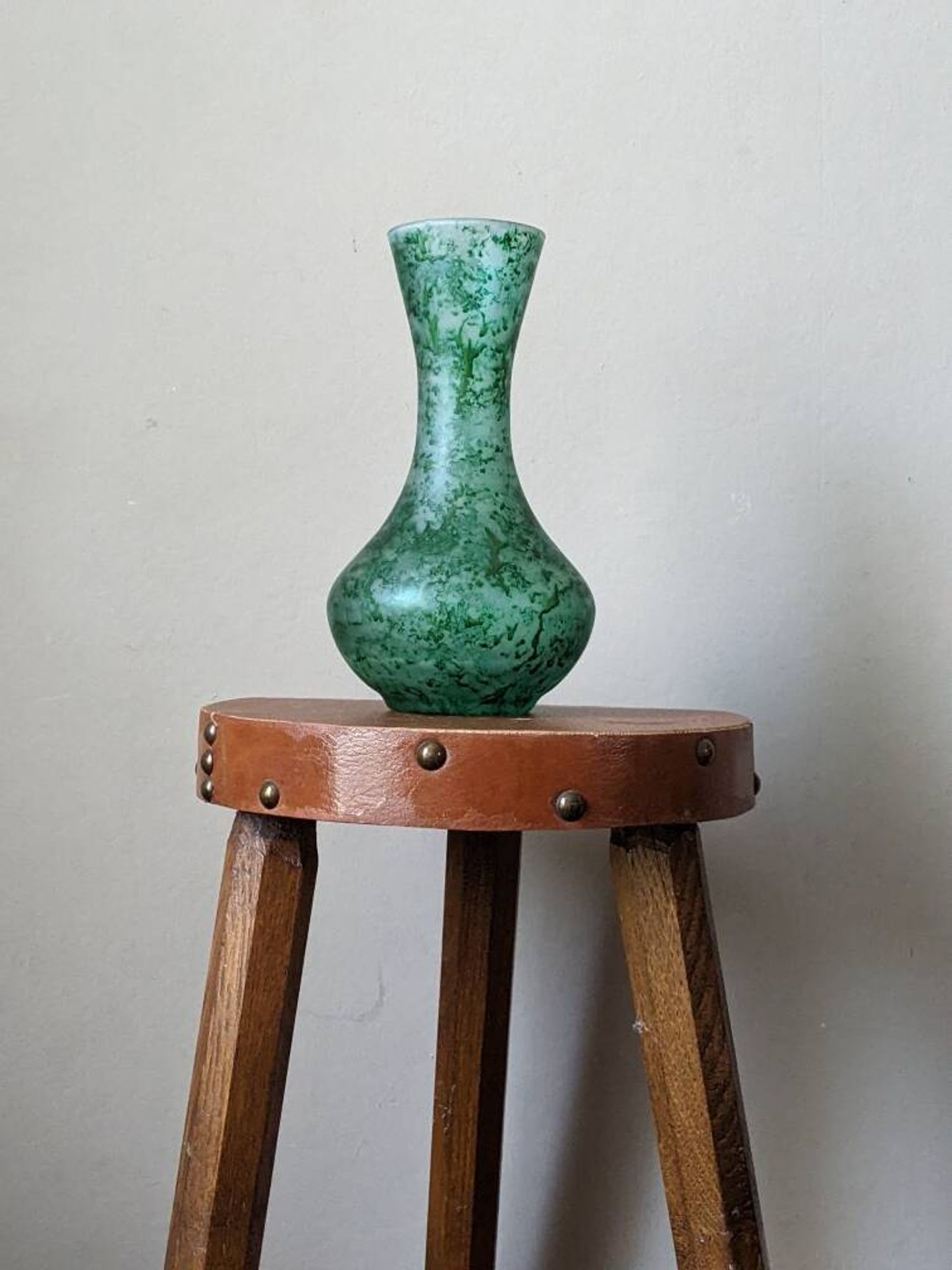Murano blown glass vase, handcrafted in Italy