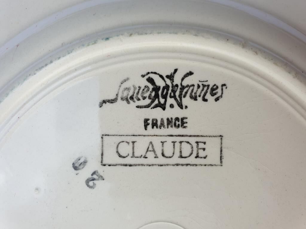 Set 10 plates Claude de Sarreguemines 1930