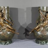 Pair of Regulate Vases, signed L. Moreau – Late 19th century