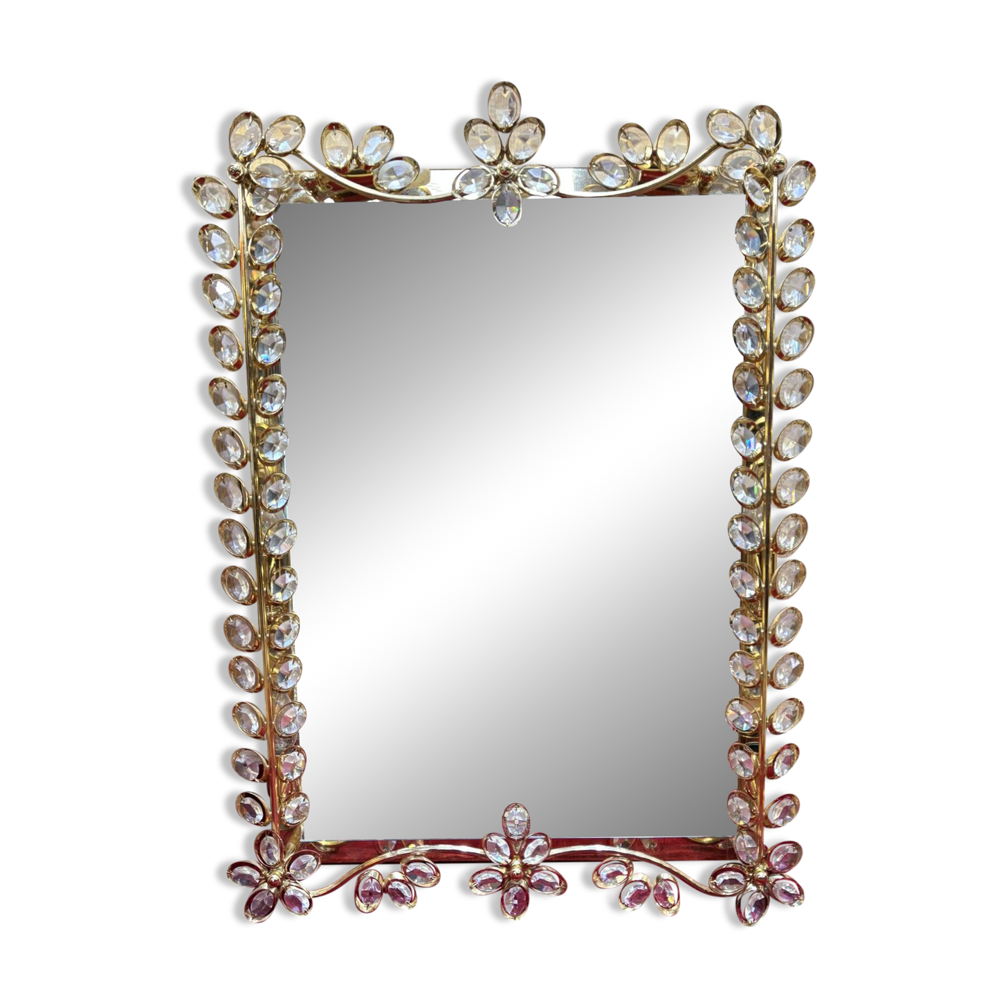 Gold metal bathroom mirror