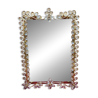 Gold metal bathroom mirror