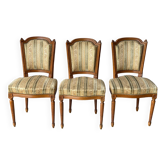 3 vintage Louis XVI style upholstered chairs