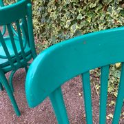Set of 4 green bistro chairs