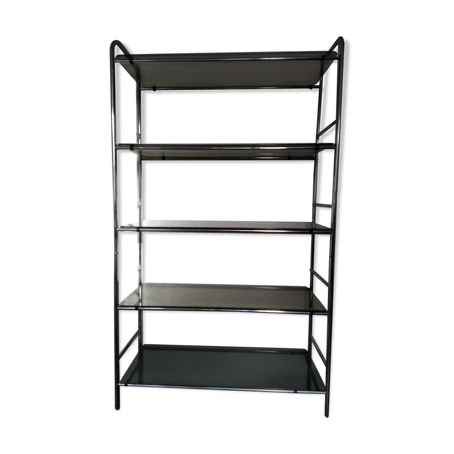 1973 Smoked Glass and Stainless Glass shelves