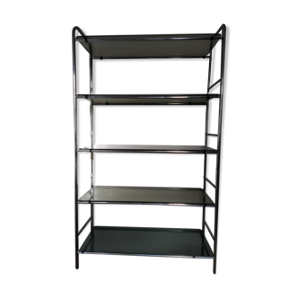 1973 Smoked Glass and Stainless Glass shelves