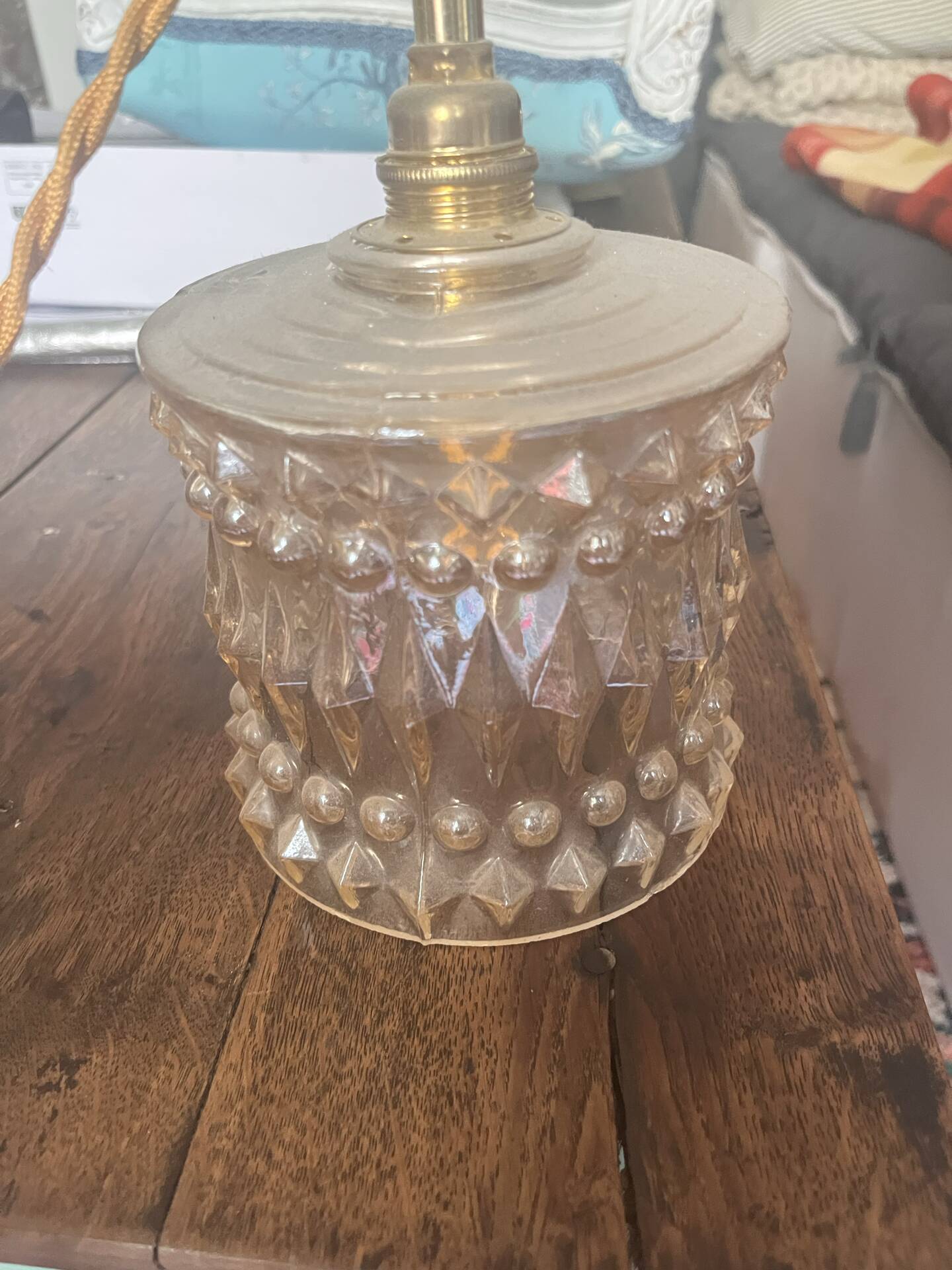 Lot 3 lampes baladeuses vintage verre soufflé