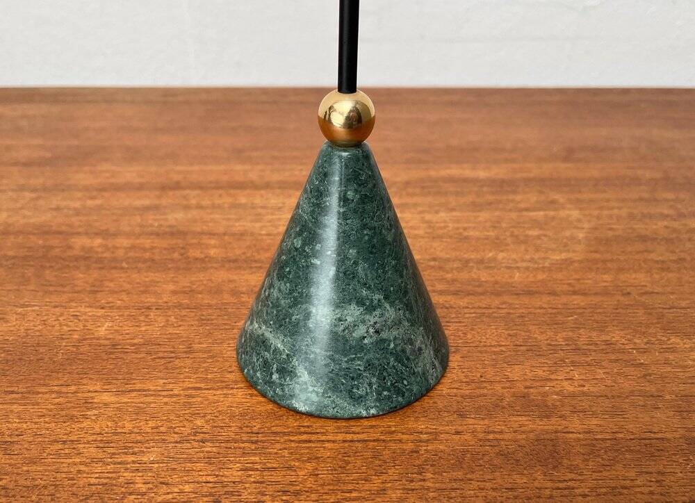 Postmodern Italian candlestick in metal and stone, 1980s.