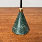 Postmodern Italian candlestick in metal and stone, 1980s.