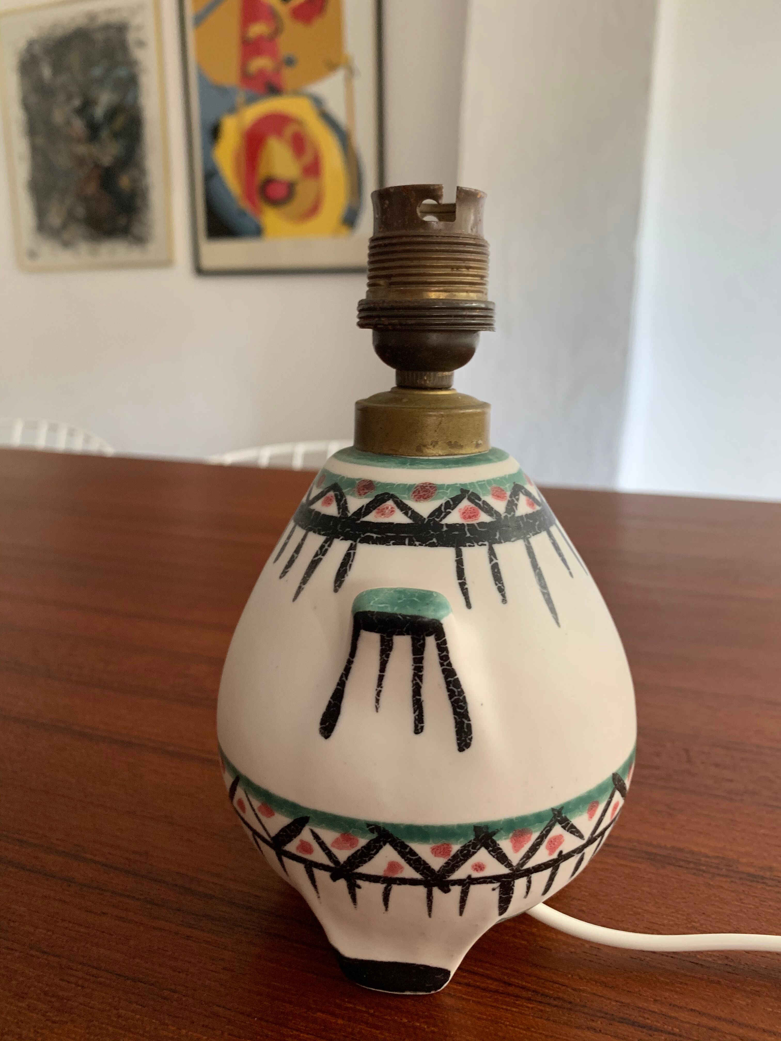 Vintage ceramic tripod lamp foot