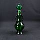 Vintage 70s green Empoli glass genie carafe bottle