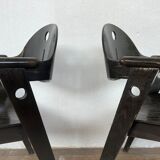 Rare series of 4 armchairs Baumann 1970 80 black original