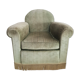 Fringed velvet armchair