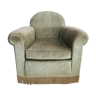 Fringed velvet armchair