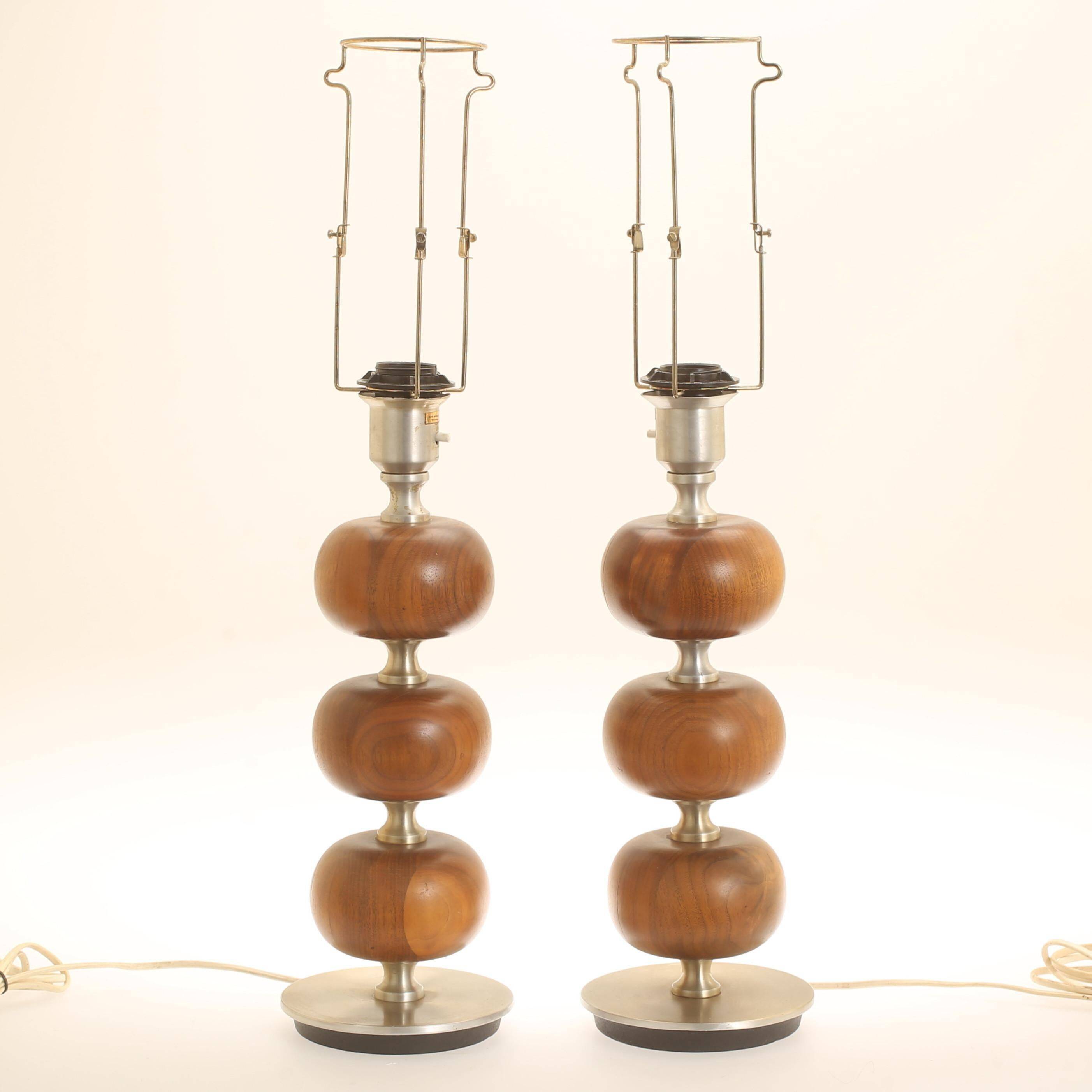 Pair of desk lamps by Henrik Blomqvist for Ab Stilarmatur, Tranas, Sweden, 1960.