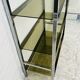 Chrome and smoked glass shelf in Italian 1970s style.